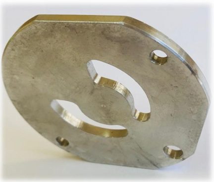 Placa soporte de acero maquinada en CNC